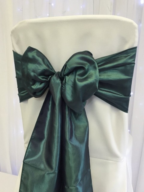 Teal taffeta. Hire price £1. Replacement value £5 each.