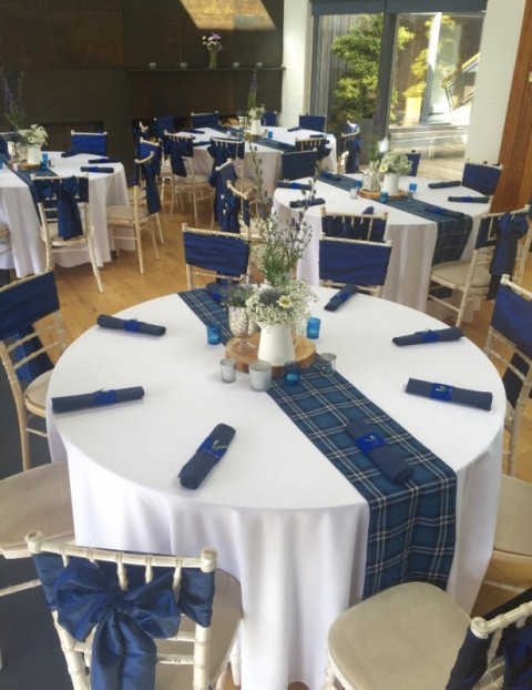 St Andrews tartan runner. £5 each to hire, replacement value £20.00