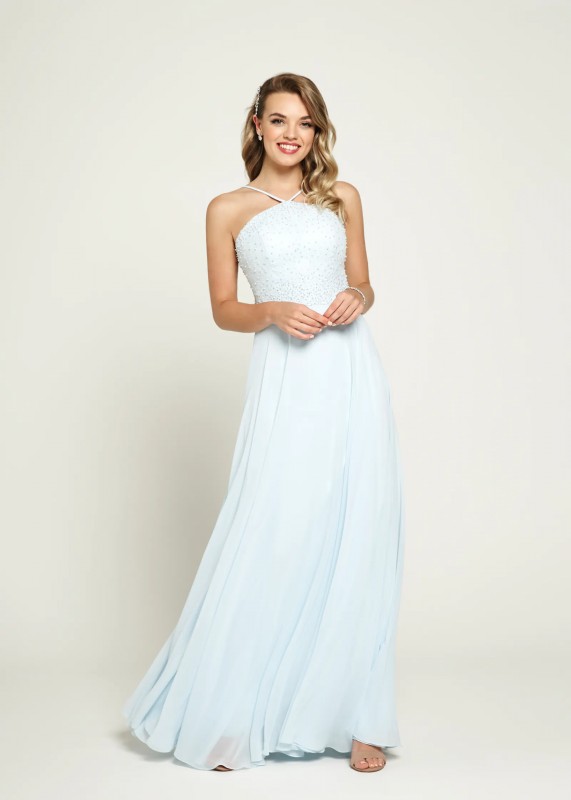 this beautiful prom/ black-tie dress in power blue a size 14 ( also the last one )