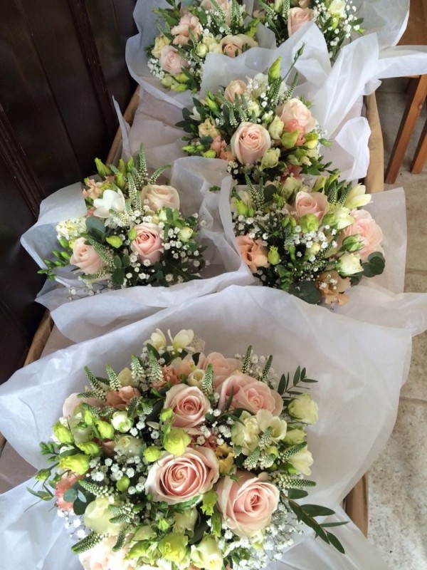 Pretty hand tie of fresh flowers for your mum