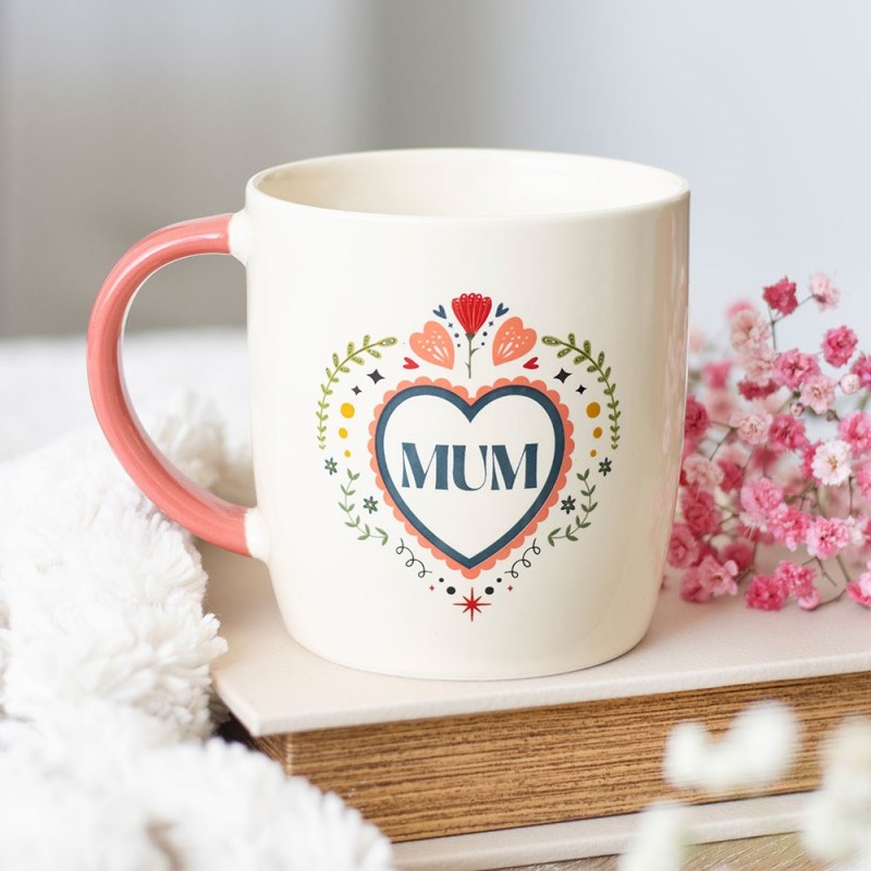 Add-On: Mum Folk Heart Mug