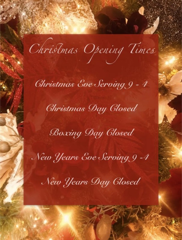 Christmas Opening Times.