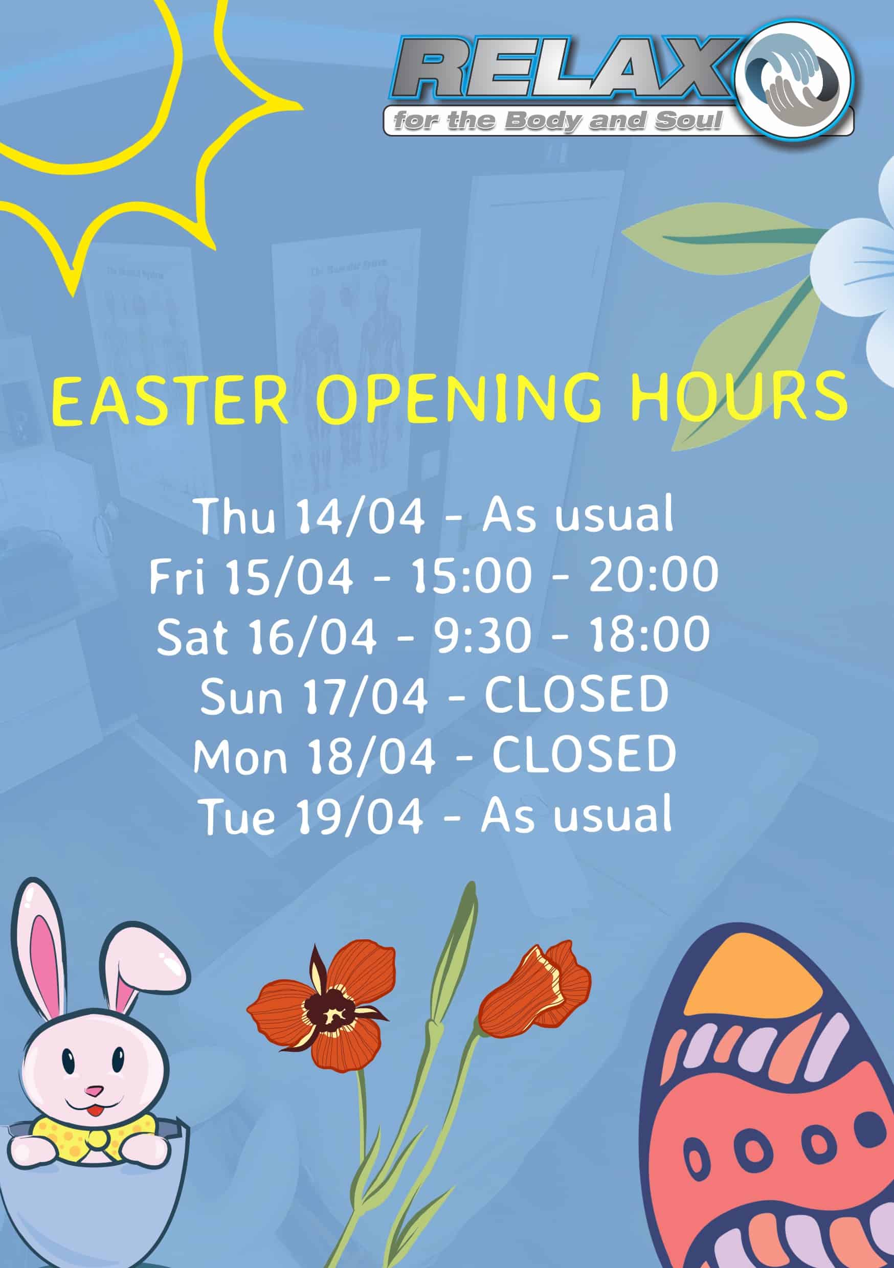 Easter opening hour - Massage Glasgow