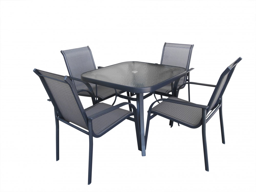 Glass Patio Table & 4 Chairs